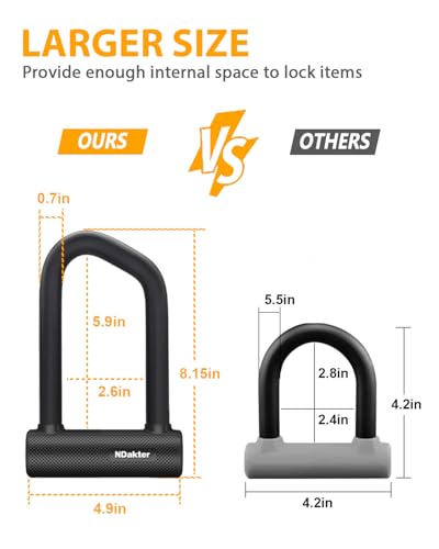 NDakter Bike Locks Heavy Duty Anti Theft 18mm Thick