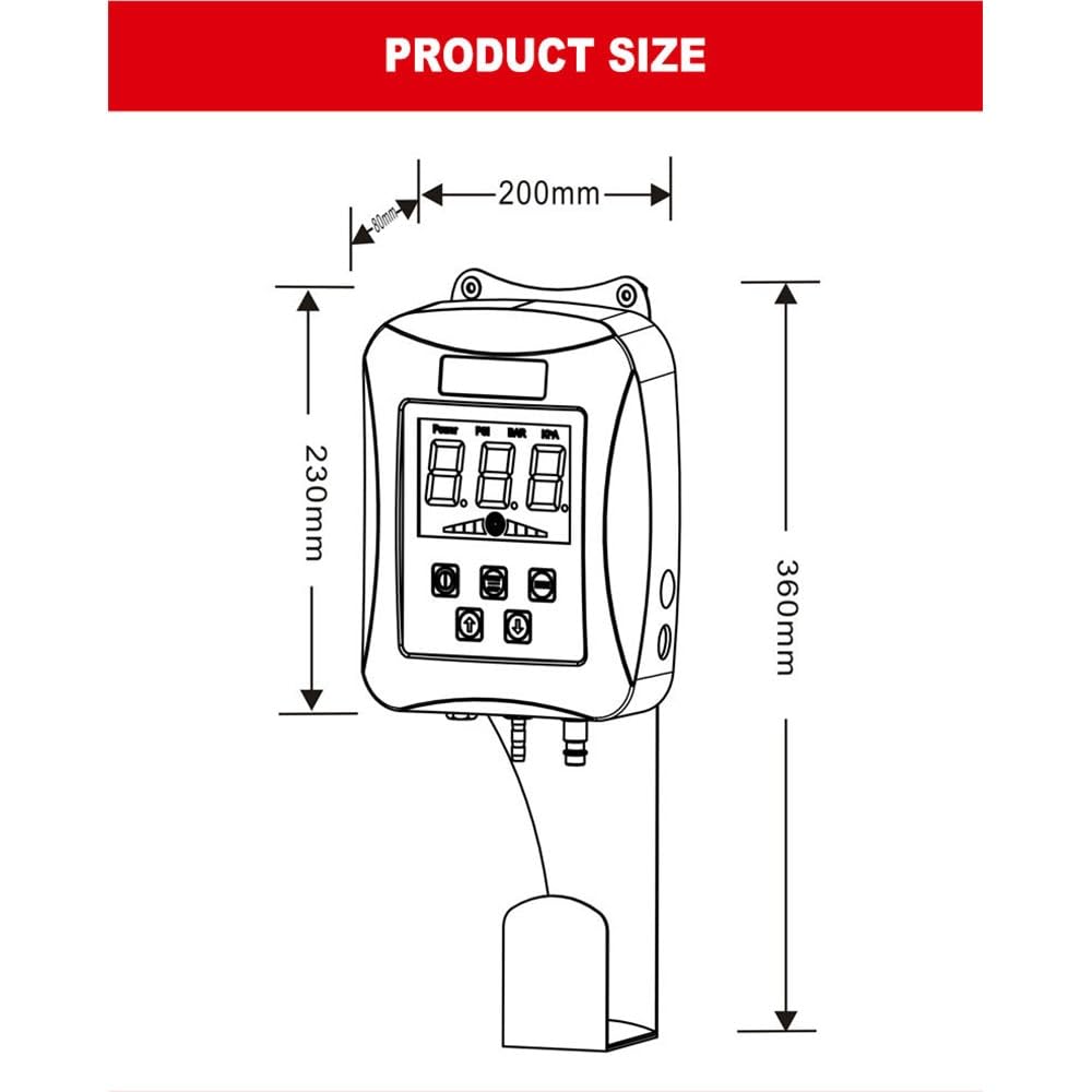 AMNOUR 220V 40W Fully Automatic wall-Mounted tire inflator LED Digital Display Portable air Compressor tire Inflation Tool car Pump