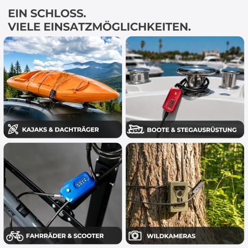 UP Security 6ft Python Cable Lock for Bike, Bicycle, Trail Camera Locking, 4 Digit Combination Lock Outdoor Use, Heavy Duty Anti Theft