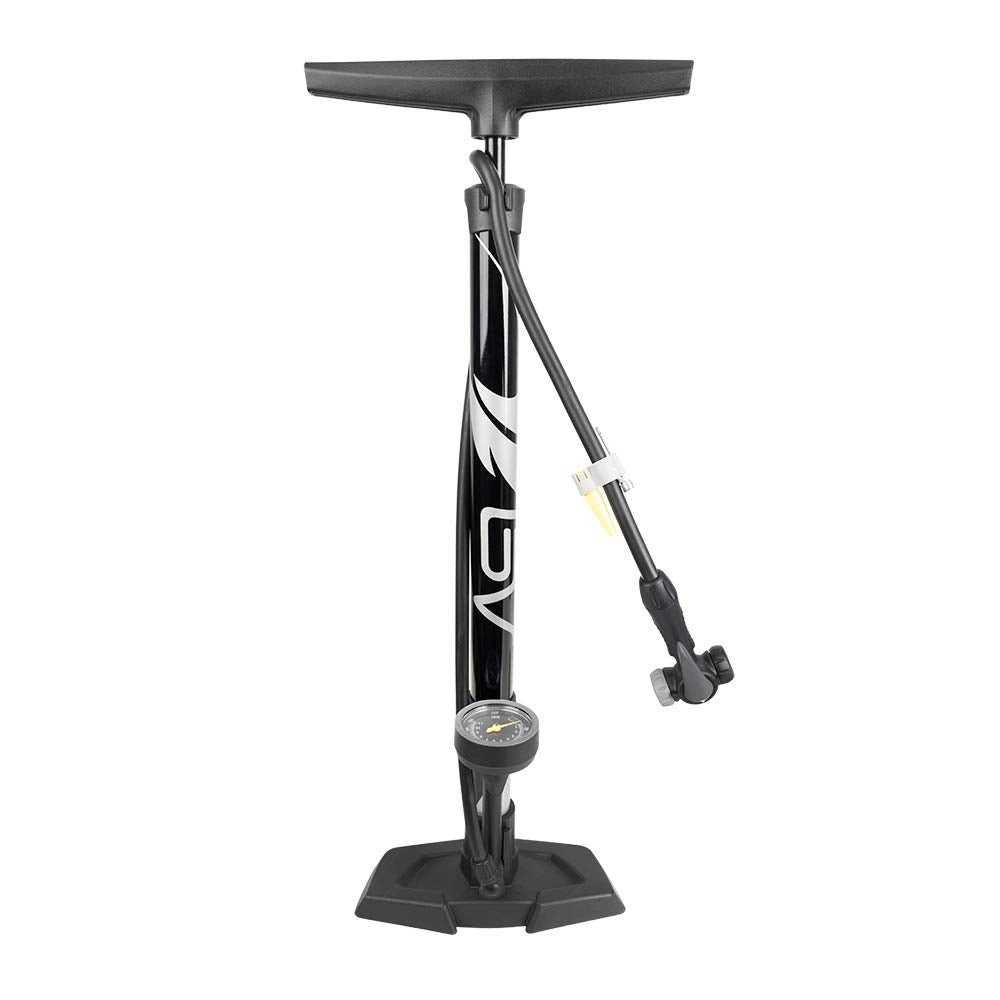 BV Bicycle Pump Durable Bike Floor Pump 17/24 inch Smart Valve Head, 160 psi, Automatically Reversible Presta and Schrader