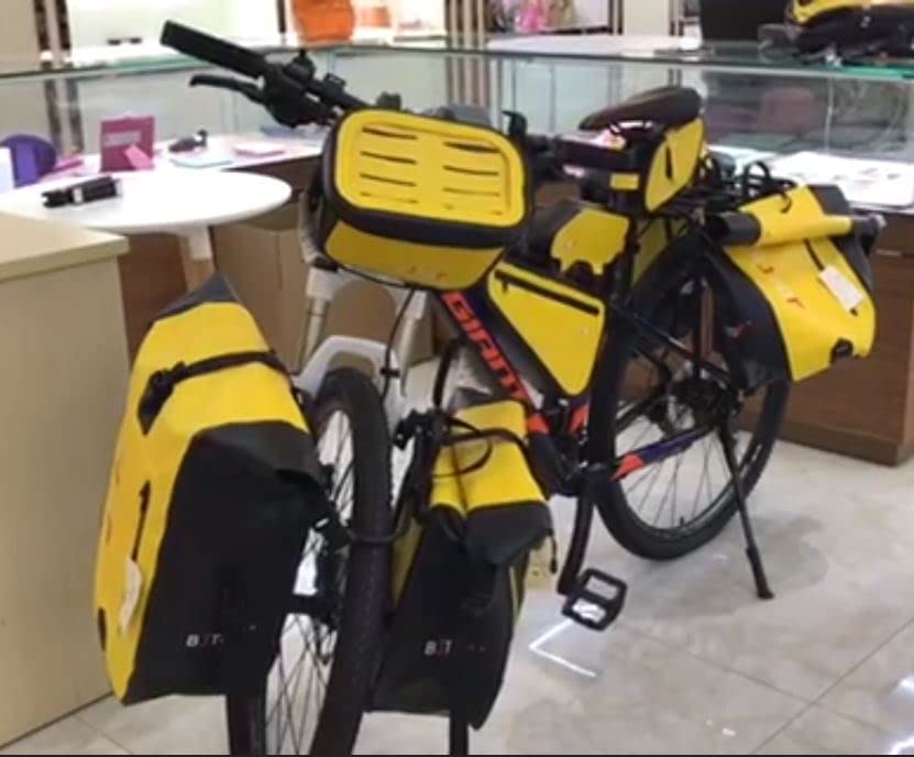 Waterproof PVC Bicycle Biking Pannier Rear Rack Saddle Bag Full Set