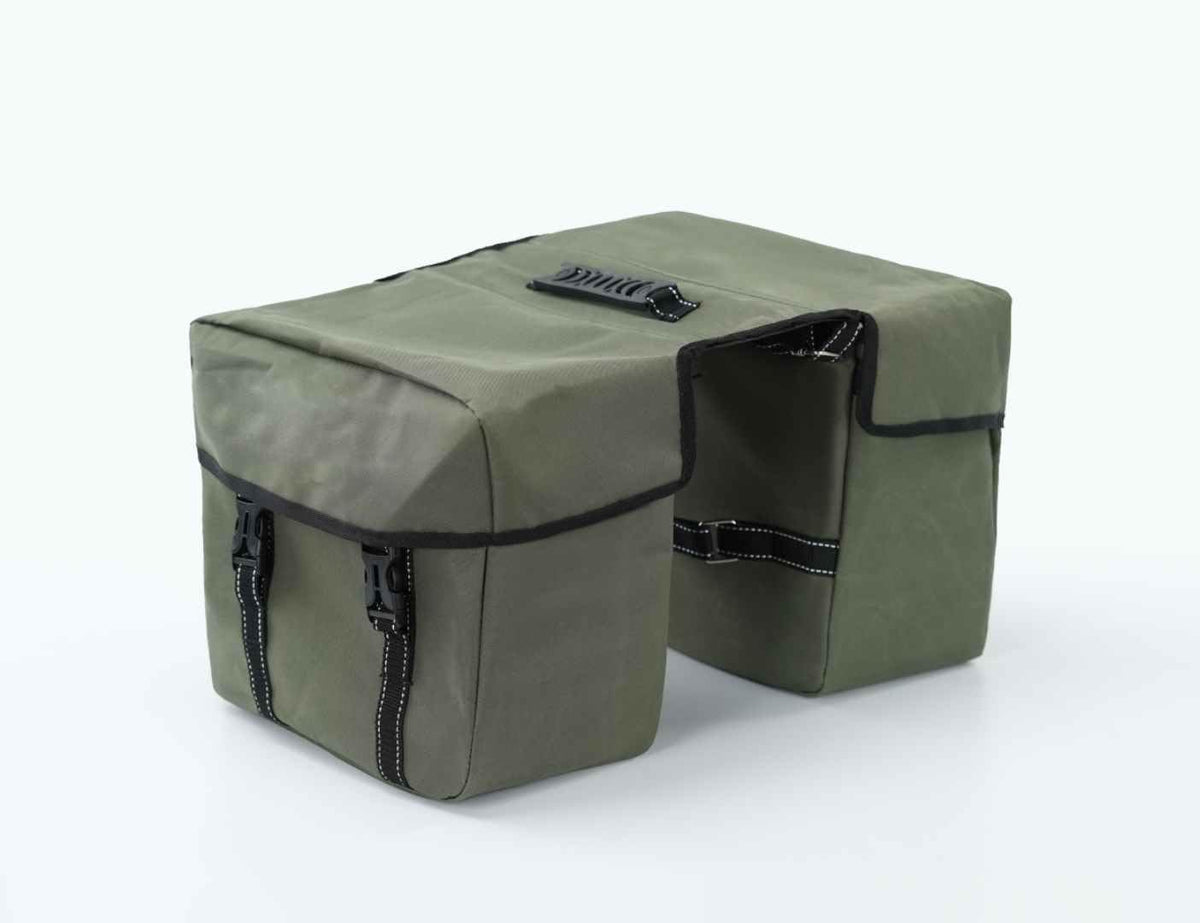 RNNSNN Waterproof Bicycle Trunk Bag with Large Capacity & Rain Cover, Commuter Pannier Bag for Cycling & Commuting,Bike Rear Rack Bag, GREEN