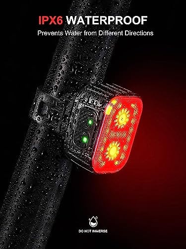 Cuvccn Bike Lights Super Bright, Rechargeable Bicycle Lights Set Multiple Modes, Waterproof Bike Lights for Night Riding/Cycling Safety, Front and Back Bike Reflectors Light, Long Battery Life