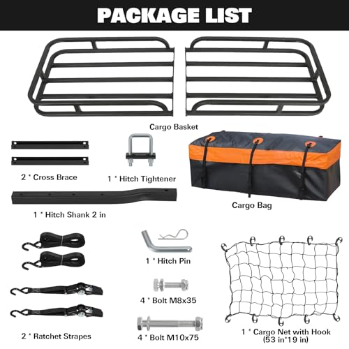 WEIZE Cargo Rack Basket Roof Hitch Mount