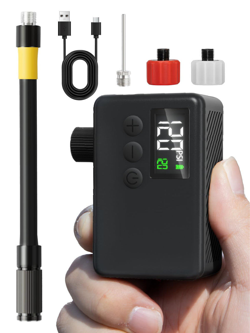 GPUTEK Electric Mini Bike Pump for Presta & Schrader Valves