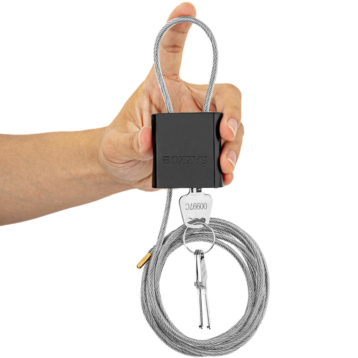 BOZZYS Cable Lock with 3 Keys | Adjustable Steel Cable Lock | Aluminum Locks for Bikes, Gate, Lockers & Outdoor Gear