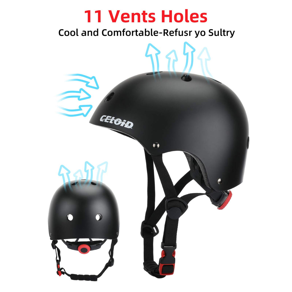 CELOID Kids Bike Skateboard Helmet Pad Set,Toddler Cyling Protective Gear Knee & Elbow Pads Wrist Guards for 5-8-10-12-14-16 Years Girls Boys Bicycle Scooter Roller Skate Inline Skating Rollerblading
