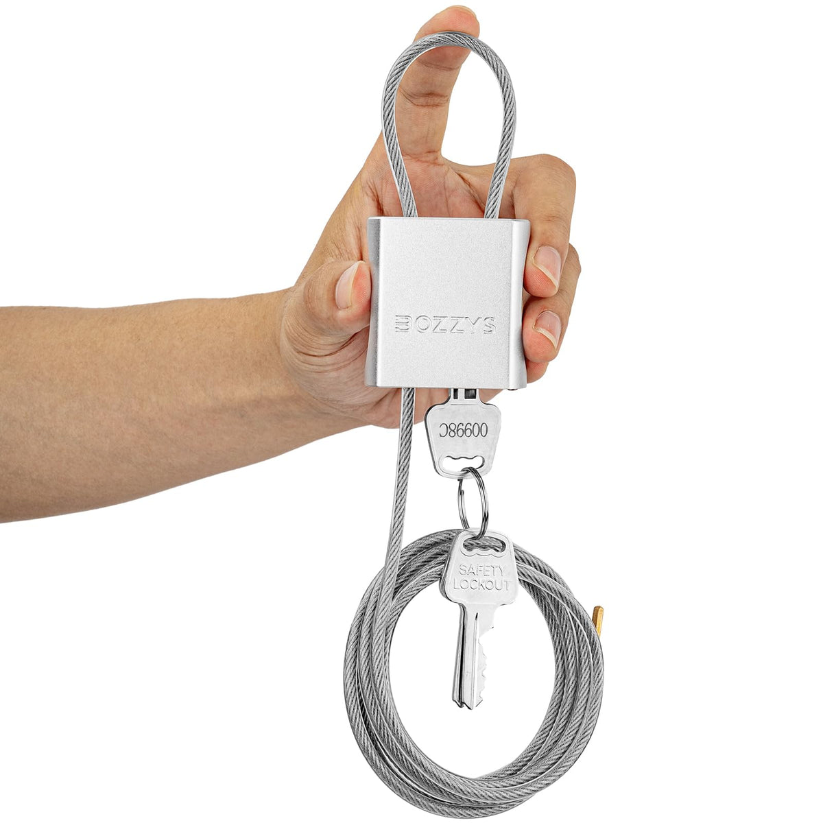 BOZZYS Cable Lock with 3 Keys | Adjustable Steel Cable Lock | Aluminum Locks for Bikes, Gate, Lockers & Outdoor Gear