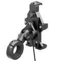 Tackform Aluminum Motorcycle Adventure Phone Mount - Vibration Dampening and Wireless Charging | BC3 Universal Clamp | Short Reach Arm