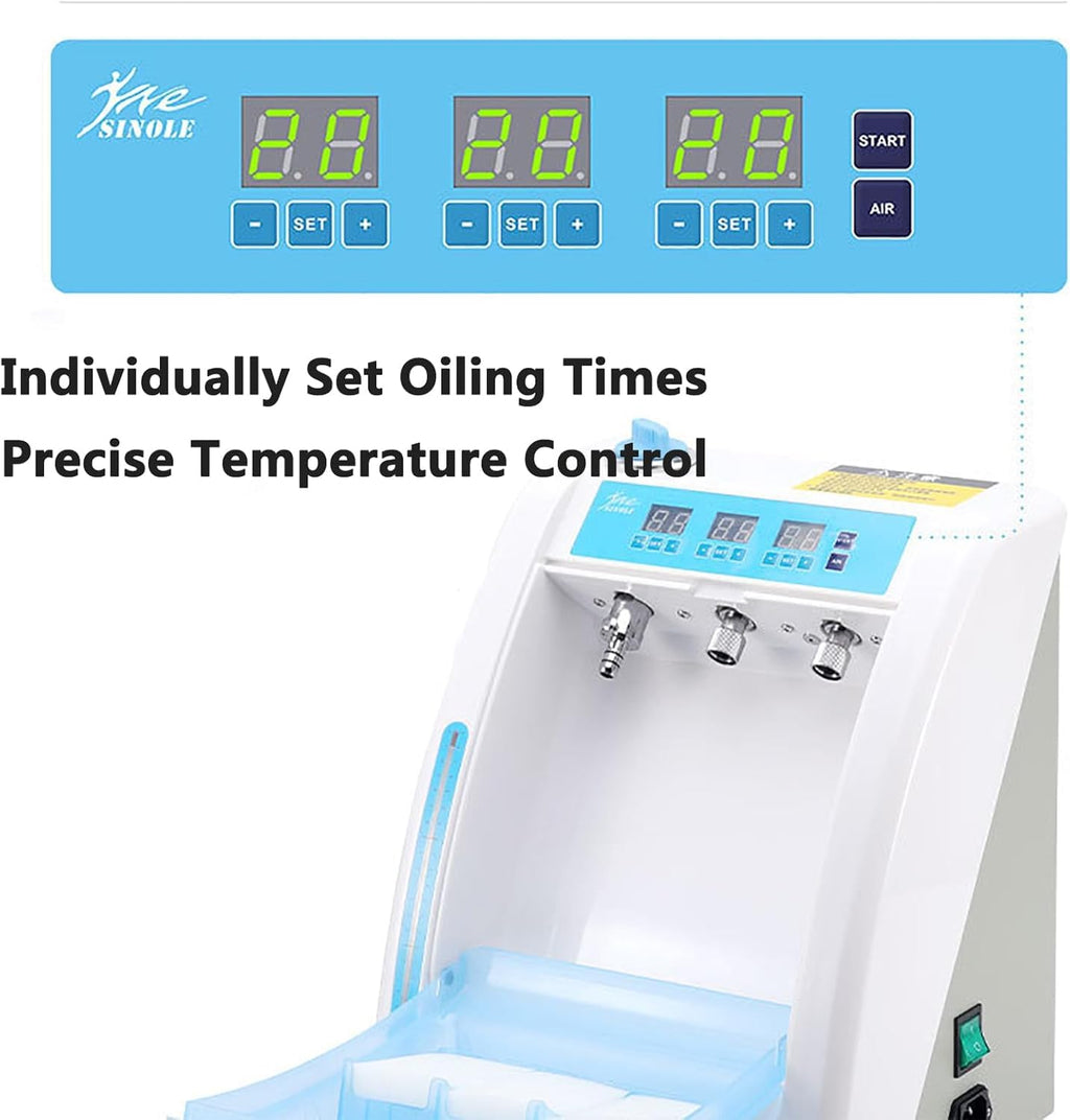 Dental Handpiece Lubrication, Oil System Handpiece Oiling Machine with 3 Cleaning Heads and Air Key, Individually Set Oiling Times, Working Pressure: 2.2kg/cm²-2.5kg/cm²