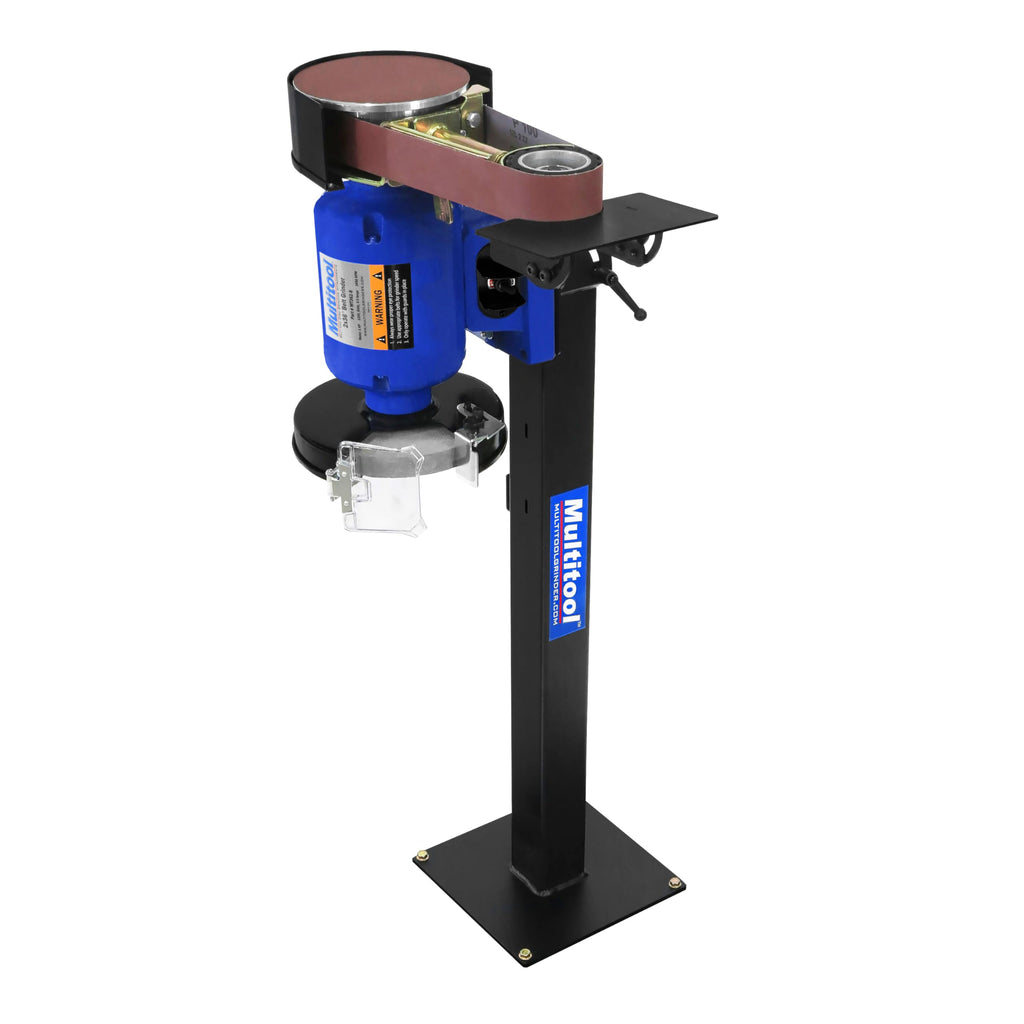 Multitool 2" x 36" Deluxe Kit, 1 hp Industrial Belt Grinder with Tilting Stand, Work Rest and Starter Belt Kit