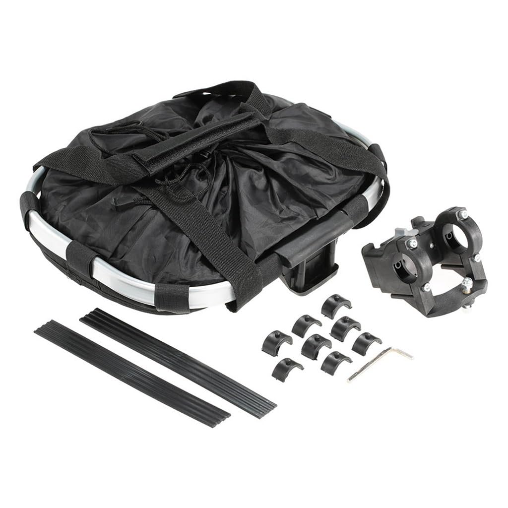 FRTHLK Waterproof Folding Bike Basket Small Dog Bag for Pets Detachable Bicycle Handlebar Front Cycling