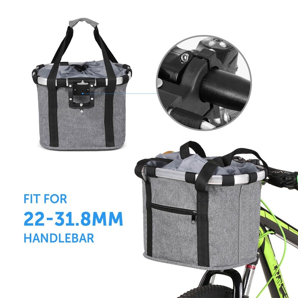 FRTHLK Waterproof Folding Bike Basket Small Dog Bag for Pets Detachable Bicycle Handlebar Front Cycling