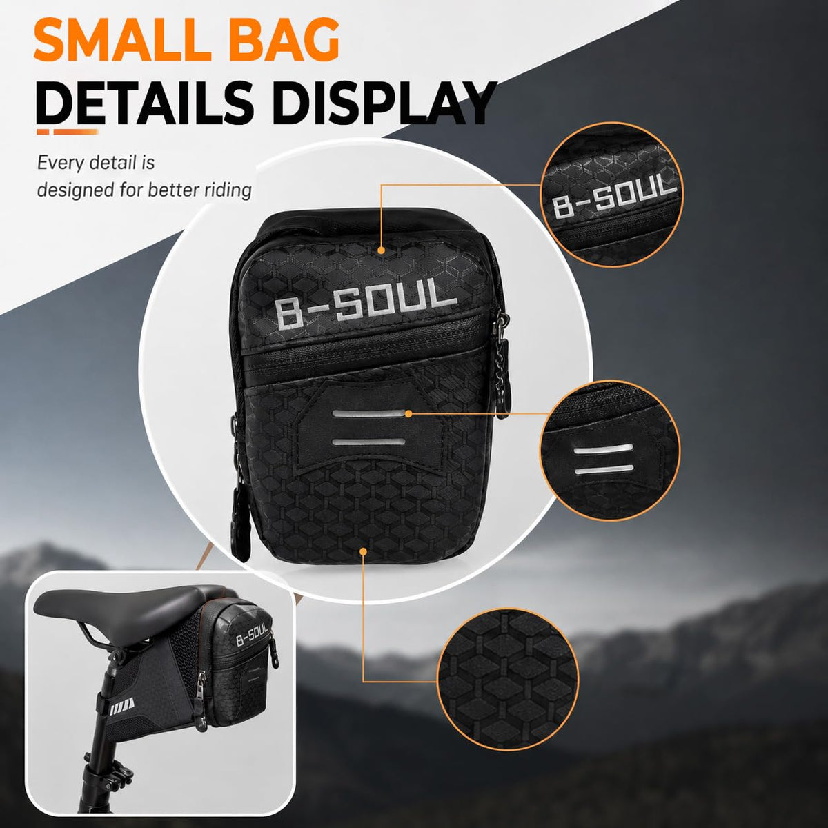 kragtrib Bike Saddle Bag Bicycle Bike Seat Bag 1.5L Waterproof