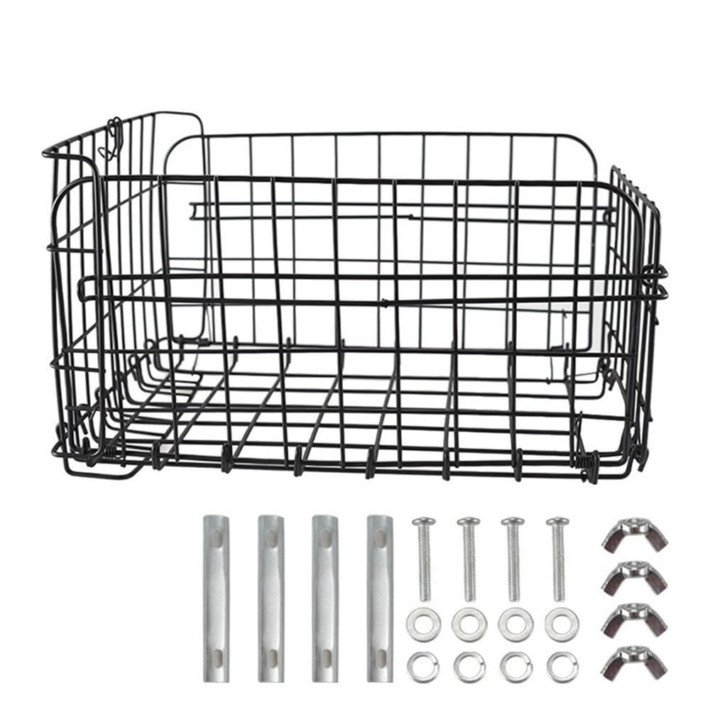 FRTHLK Foldable Stainless Steel Rear Bike Basket Bag