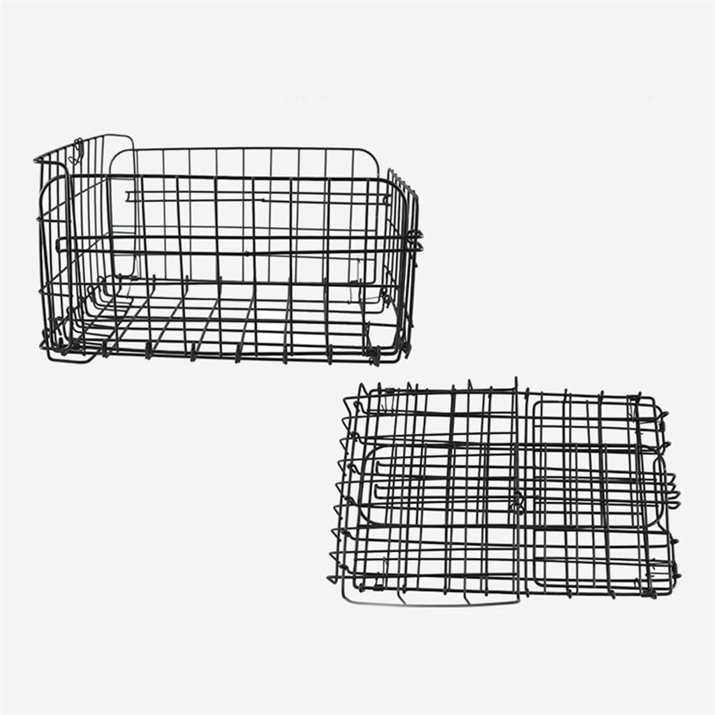 FRTHLK Bike Basket Bag Stainless Steel Foldable Rear Back Folding Large Capacity