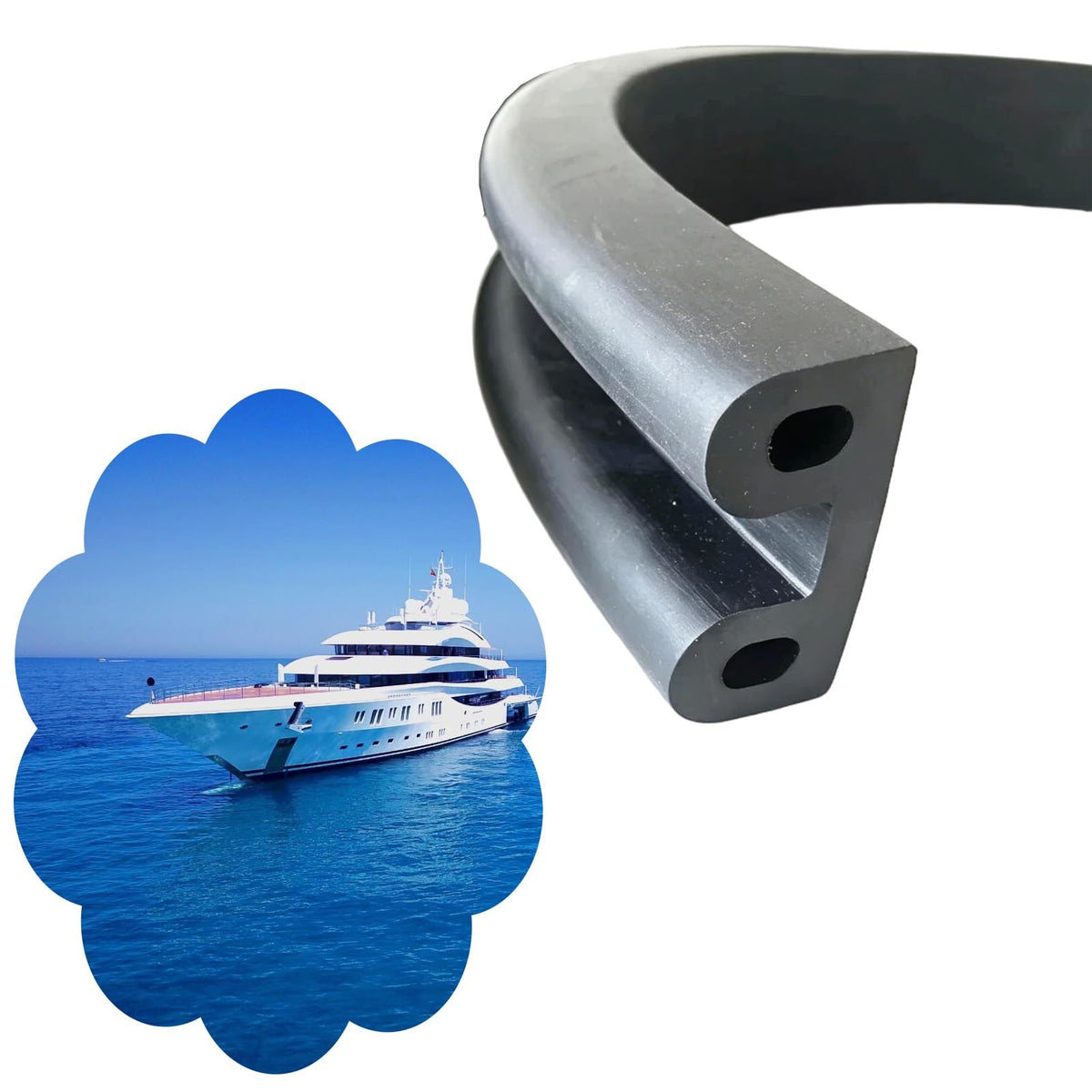 Heavy Duty Marine Rubber Rub Rail – 2.8" Wide Flexible Boat Fender Trim for Maximum Protection, Durable and Weather-Resistant Boat Accessories