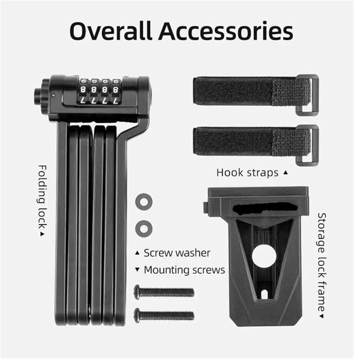 Bike Lock ，Steel Cable Alloy Lock ，Fingerprint Bicycle Lock Zinc Alloy Four-Digit Secret Anti-Theft Foldable Password 85CM Lock Door Moto Bike Accessories Lock