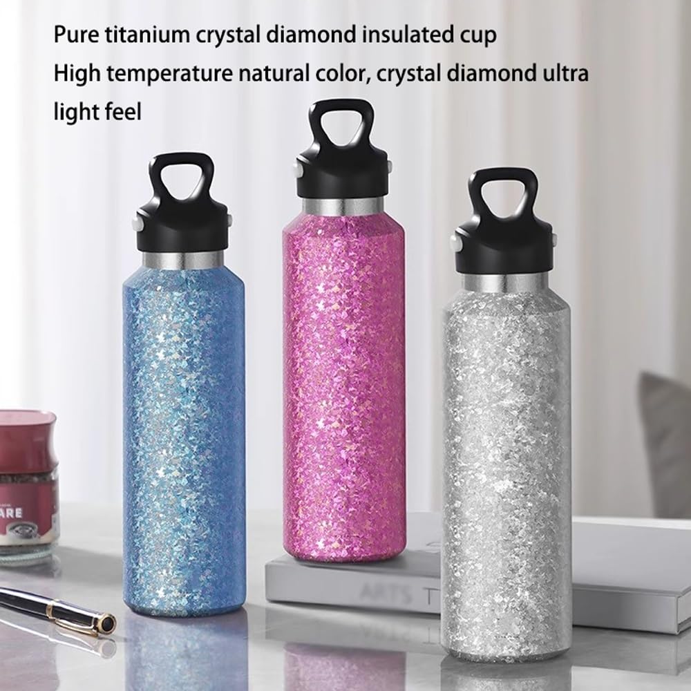 Titanium Sports Bottle - 600ml Sports Hydration Water Bottle, Pure Titanium Bottle | Leak Proof Travel Friendly Cycling Drinkware, Lightweight Camping Water Cup Can for Hiking, Camping, Travelling, Cy