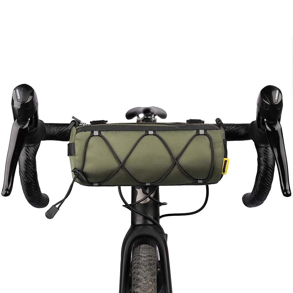 Rhinowalk Bike Handlebar Bag, Bicycle Front Bag Frame Storage Roll Bag Mountain Road Bikes Commuter Shoulder Bag Professional Cycling Accessories