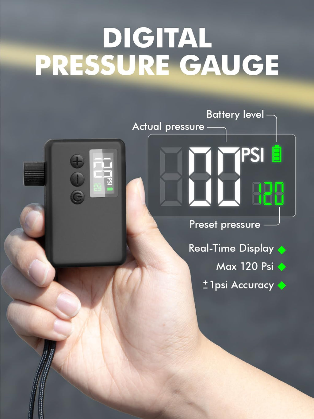 GPUTEK Electric Mini Bike Pump for Presta & Schrader Valves