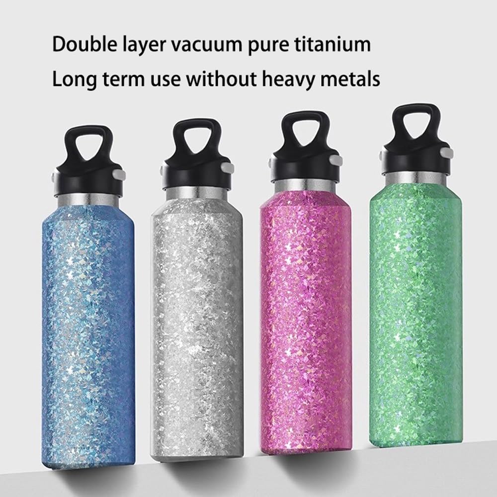 Titanium Sports Bottle - 600ml Sports Hydration Water Bottle, Pure Titanium Bottle | Leak Proof Travel Friendly Cycling Drinkware, Lightweight Camping Water Cup Can for Hiking, Camping, Travelling, Cy