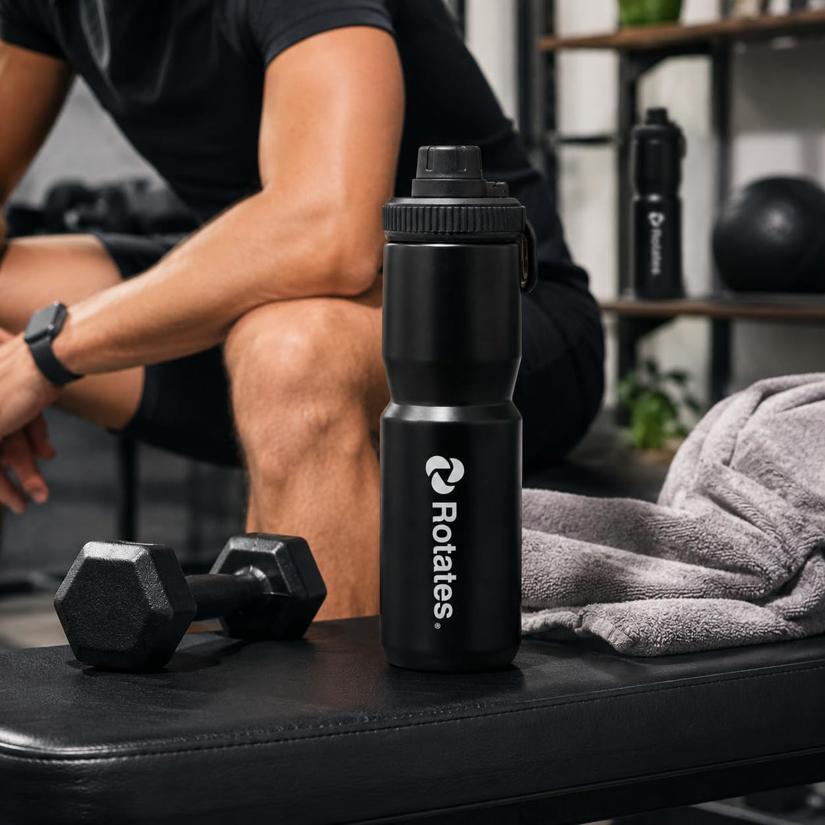 Rotates 2 PACKS 650ml Insulated Water Bottle, 22 oz Stainless Steel, Double Wall Vacuum Flask for Hot & Cold Drinks, BPA-Free, Leak-proof, for Biking, Cycling, MTB, Sports