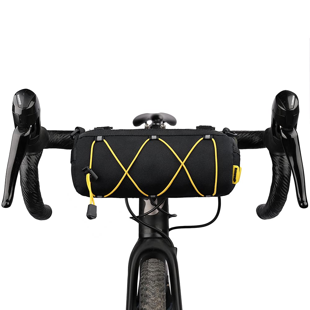 Rhinowalk Bike Handlebar Bag, Bicycle Front Bag Frame Storage Roll Bag Mountain Road Bikes Commuter Shoulder Bag Professional Cycling Accessories