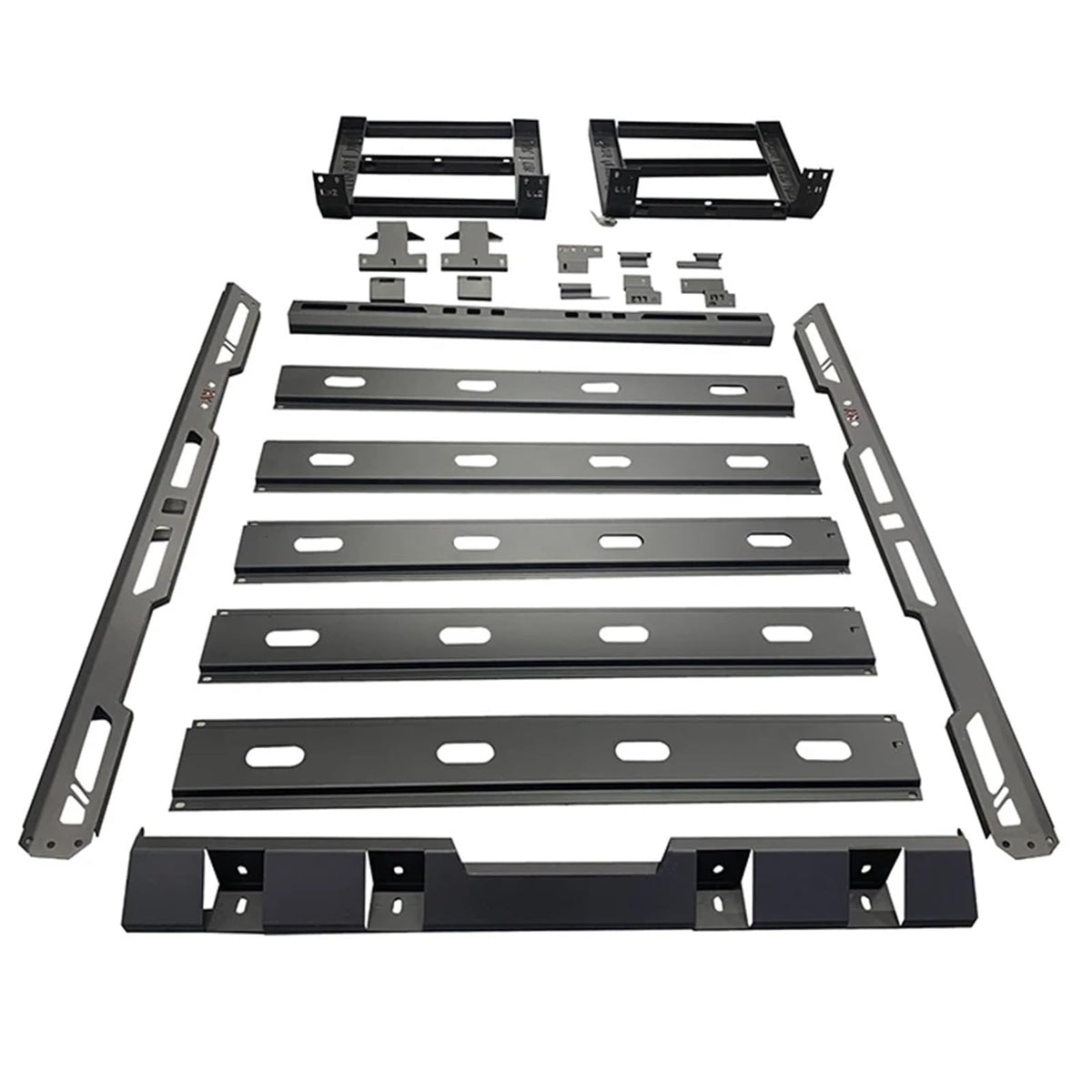 2/4 Door Steel Roof Rack W/LED Light Luggage Rack with Climbing Ladder Mount Cargo Basket Compatible for Wrangler JK JL BJ40