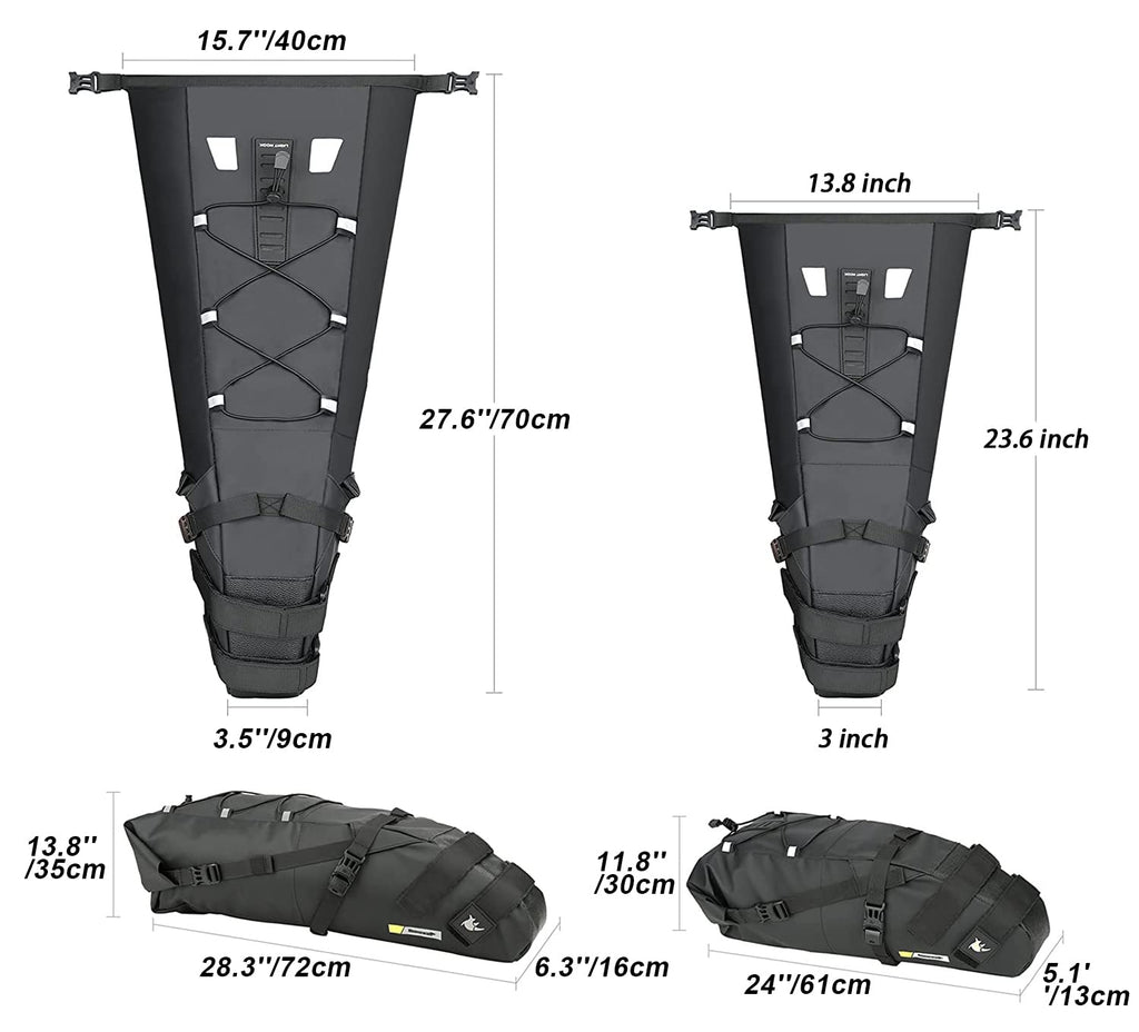 Rhinowalk Bike Saddle Bag 10/13L Waterproof Bicycle Under Seat Bag Cycling Storage Bag for Mountain Road Bike