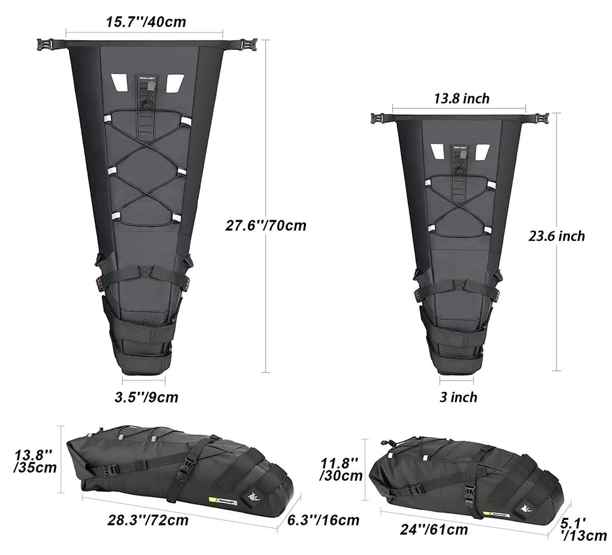 Rhinowalk Bike Saddle Bag 10/13L Waterproof Bicycle Under Seat Bag Cycling Storage Bag for Mountain Road Bike