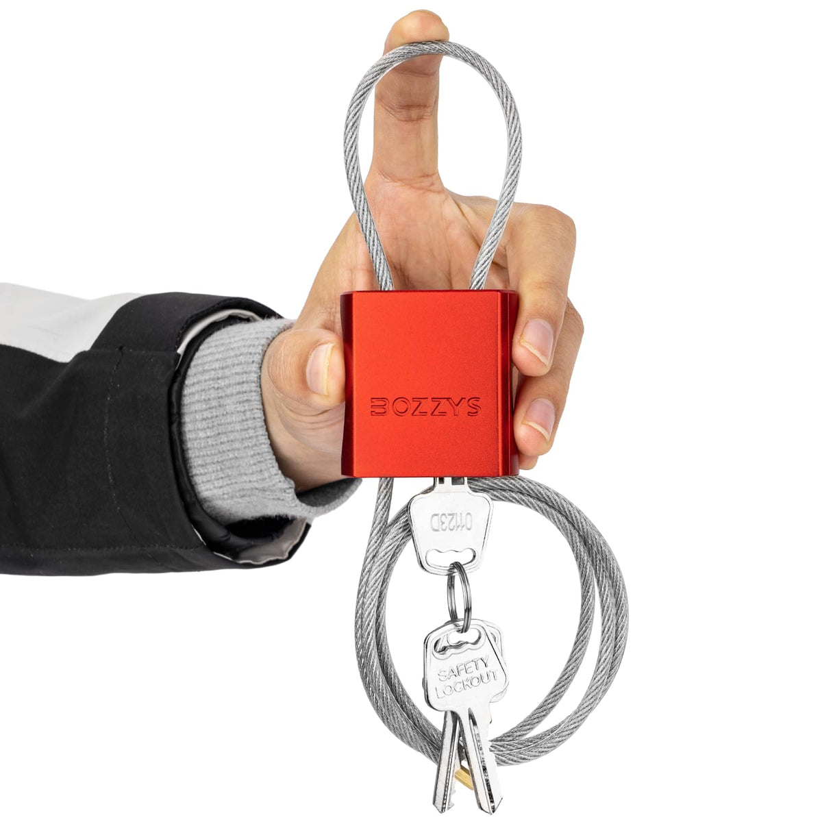 BOZZYS Cable Lock with 3 Keys | Adjustable Steel Cable Lock | Aluminum Locks for Bikes, Gate, Lockers & Outdoor Gear