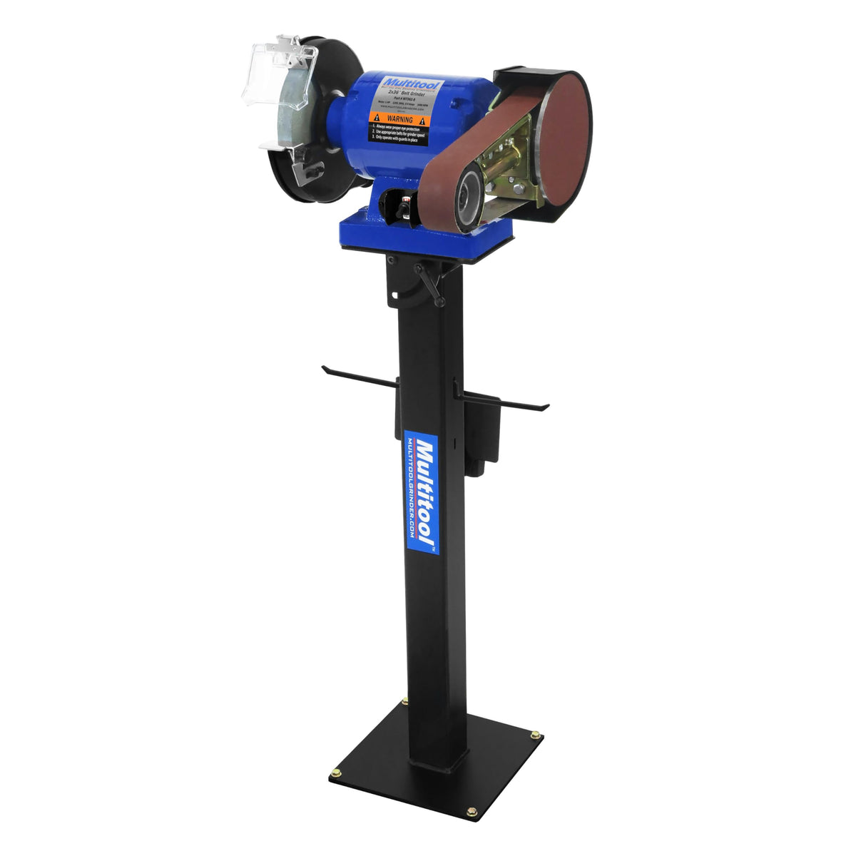 Multitool 2" x 36" Deluxe Kit, 1 hp Industrial Belt Grinder with Tilting Stand, Work Rest and Starter Belt Kit