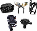 6PCS Bike Accessories: Bike Bag, Phone Holder, Bottle Holder, Mirror, Bell
