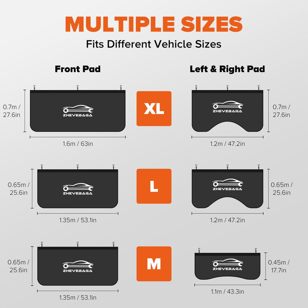 3 Pcs Fender Covers for Mechanics, Microfiber Leather Car Fender Protector Mats for Mechanics with Hooks & Strong Sew in Magnets for Sedans Trucks SUVs Station Wagon