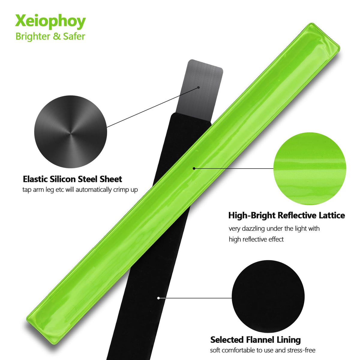Xeiophoy Reflective Running Gear, Night Running Reflective Gear, 6 Count