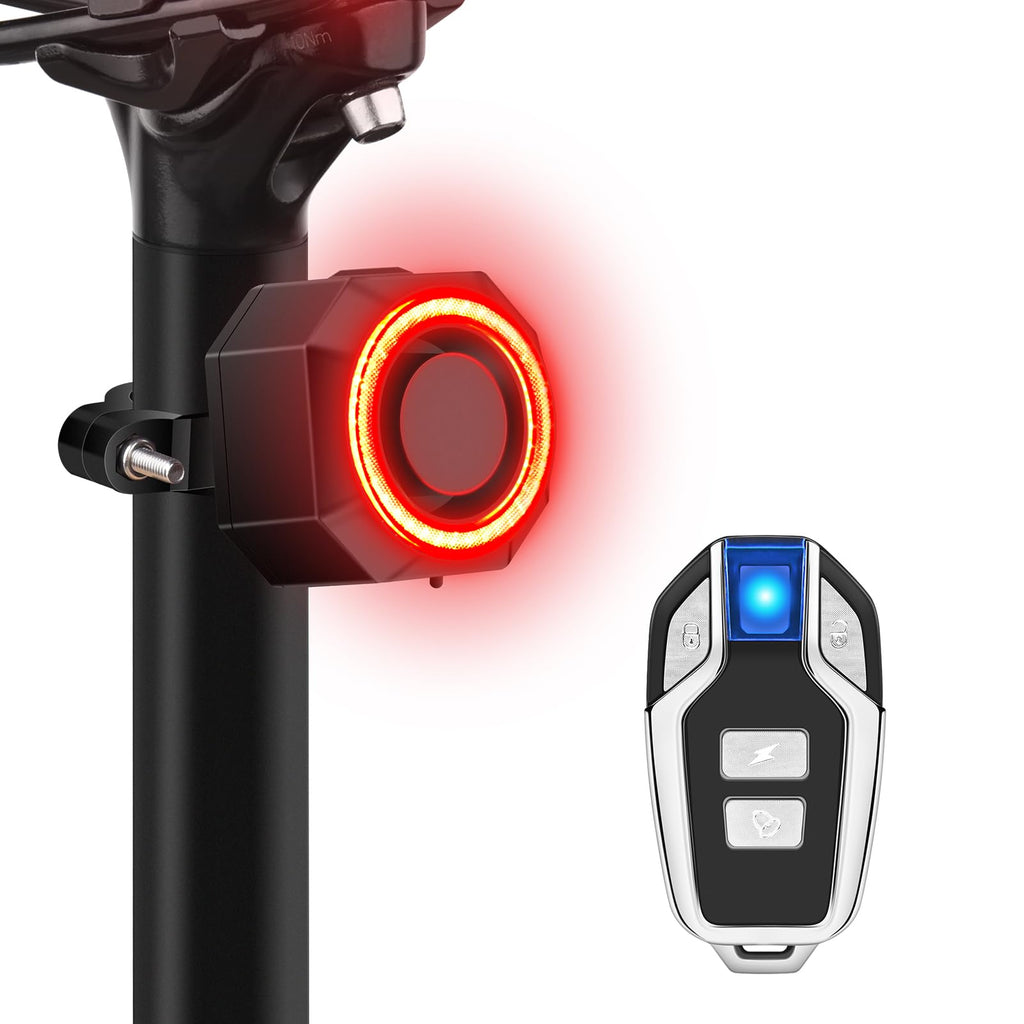 KCMYTONER Anti Theft Bike Tail Light Alarm, Bike Alarms for Ebikes, 4 Lighting Modes, Auto On/Off, USB Rechargeable Safety Red LED Taillight Waterproof Road High Lumen COB Cycling Back Light, 200PK