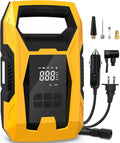 KARCOCA Portable Cordless Tire Inflator Air Compressor, Digital Air Pump with Digital Pressure Gauge, LED Light & Auto Shutoff, Tire Pump for Cars, Bikes, All Tires and Inflatables