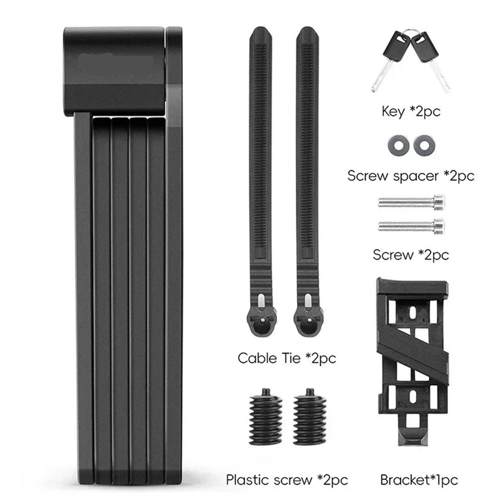 Master Lock, 5Pcs Bicycle Folding Lock 2 Keys 87cm High Security Alloy Steel Lock for MTB Road Bike E-Bike Anti-Theft Foldable Lock for Outdoor Equipment
