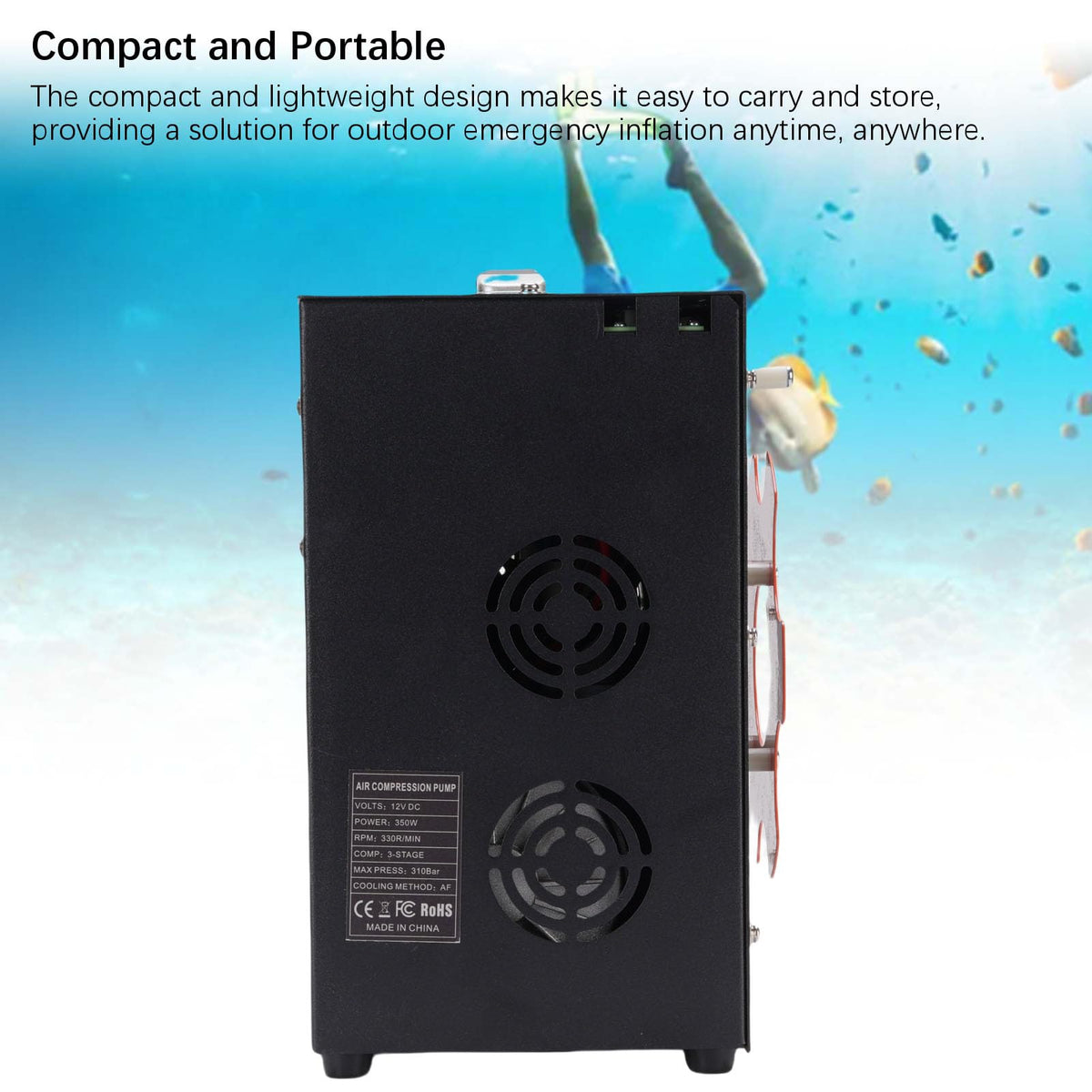 Mavaol 12V Car Air Compressor Efficient High Pressure Pump for Versatile Applications
