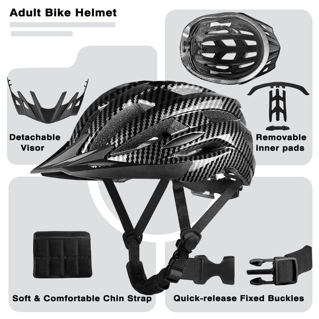 XIFENGRID Adult Bike Helmet Men Women with USB Rechargeable LED Rear Light