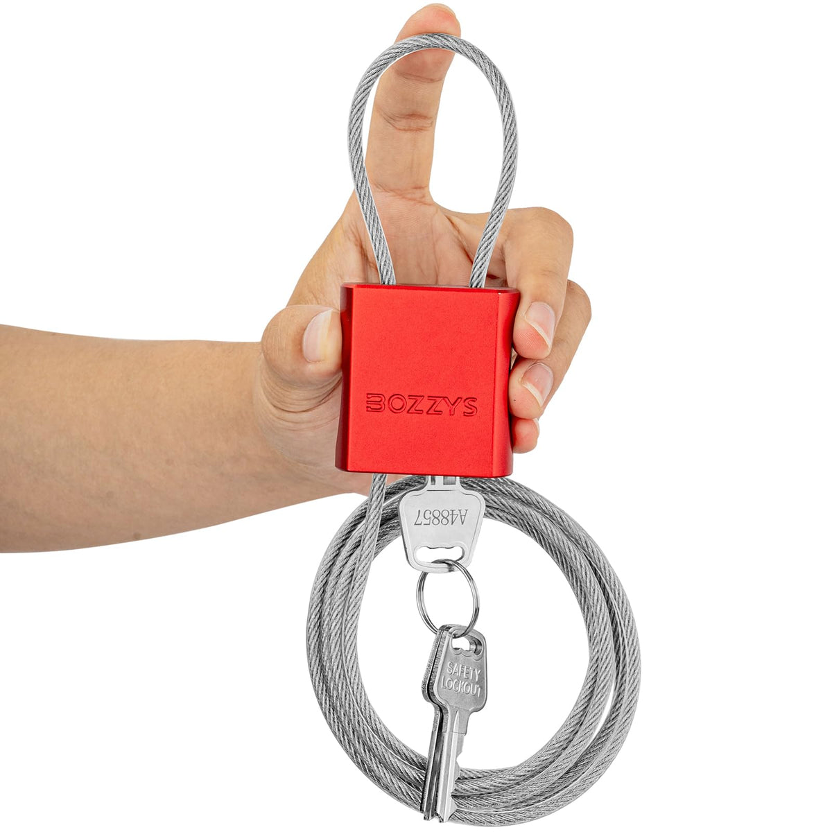 BOZZYS Cable Lock with 3 Keys | Adjustable Steel Cable Lock | Aluminum Locks for Bikes, Gate, Lockers & Outdoor Gear