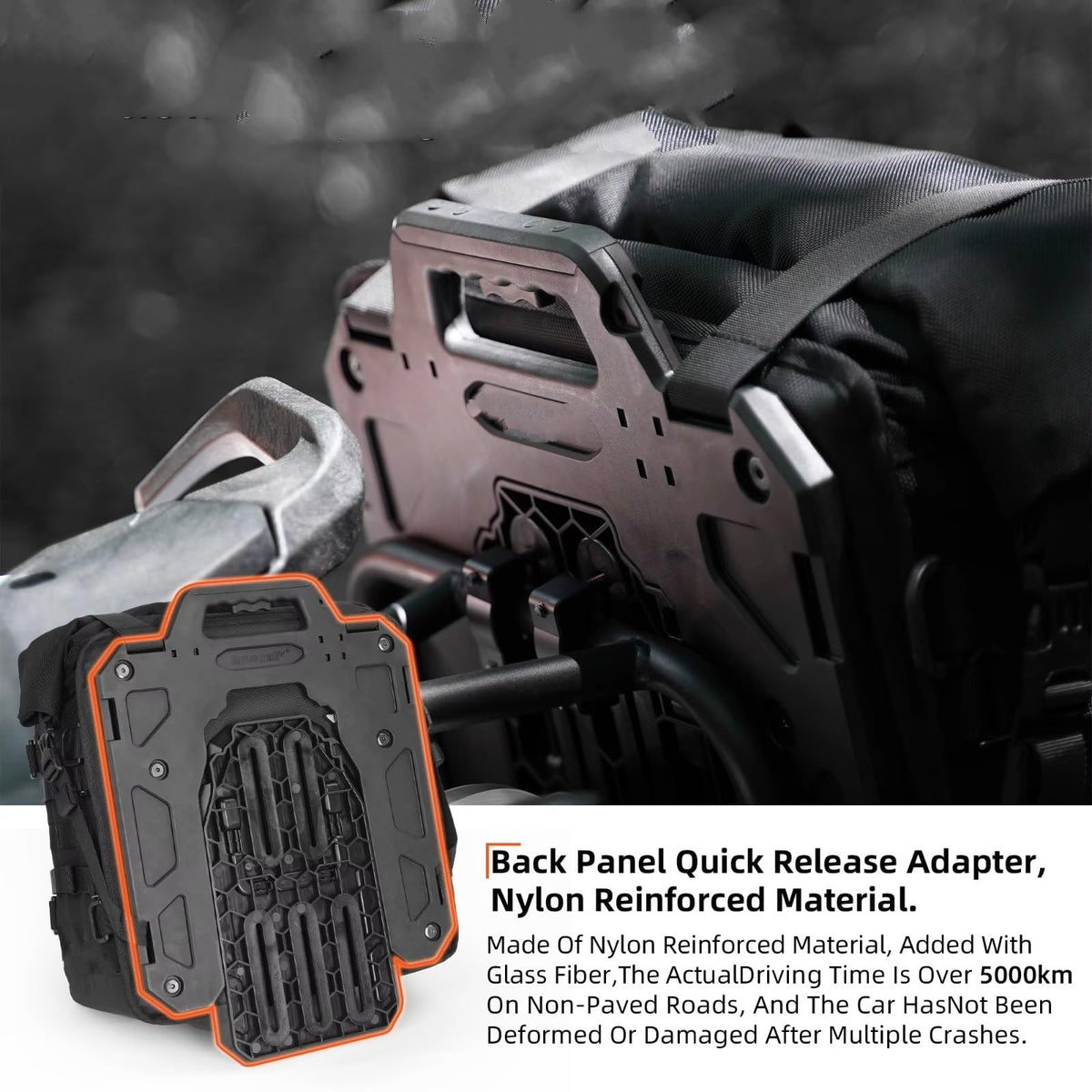 Motorcycle Tail Bag Backseat Motorcycle Saddlebag Side Bag Waterproof 35L Release with Support Plate Molle Anti- Case 2 Unit Universal Accessories