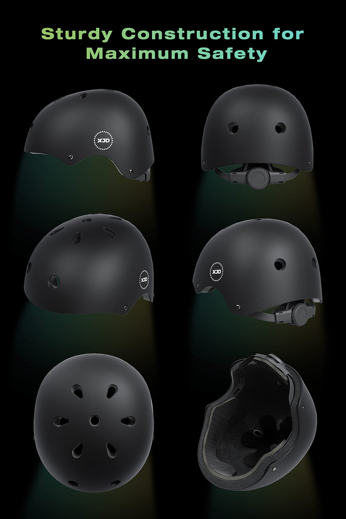 XJD Kids Bike Helmet Set for 3-5-8-14 Years, Knee Elbow Pads Wrist Guards