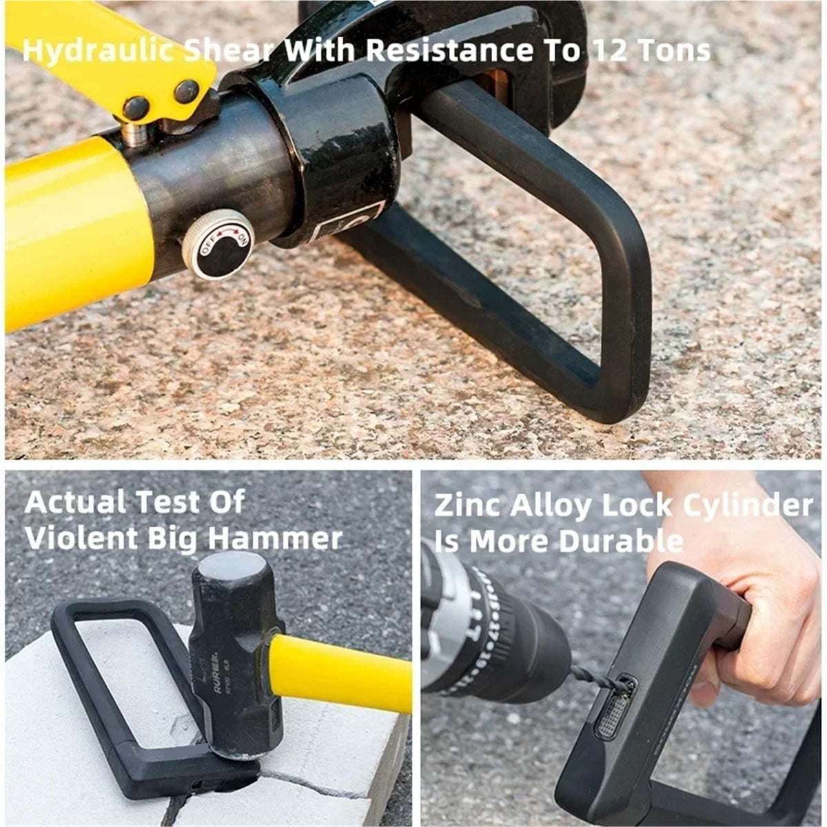 Bike Lock Combination, Bike Lock Silicone U-Shaped Lock Resistant to Hydraulic Shear Motorcycle Anti-Theft Lock Electric Bicycle Accessories