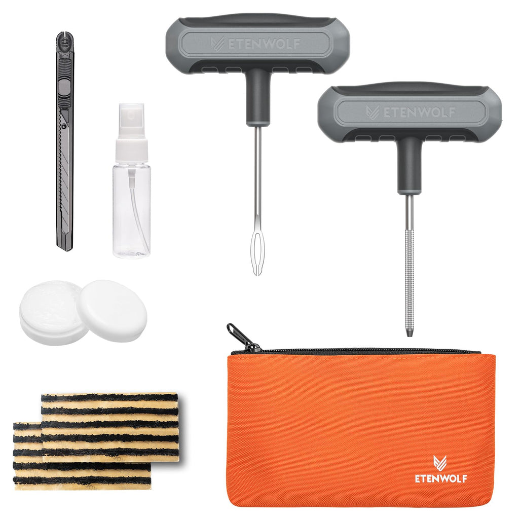 ETENWOLF Flat Tire Repair Kit with Plugs 16 Pcs, Heavy Duty Tire Plug Kit