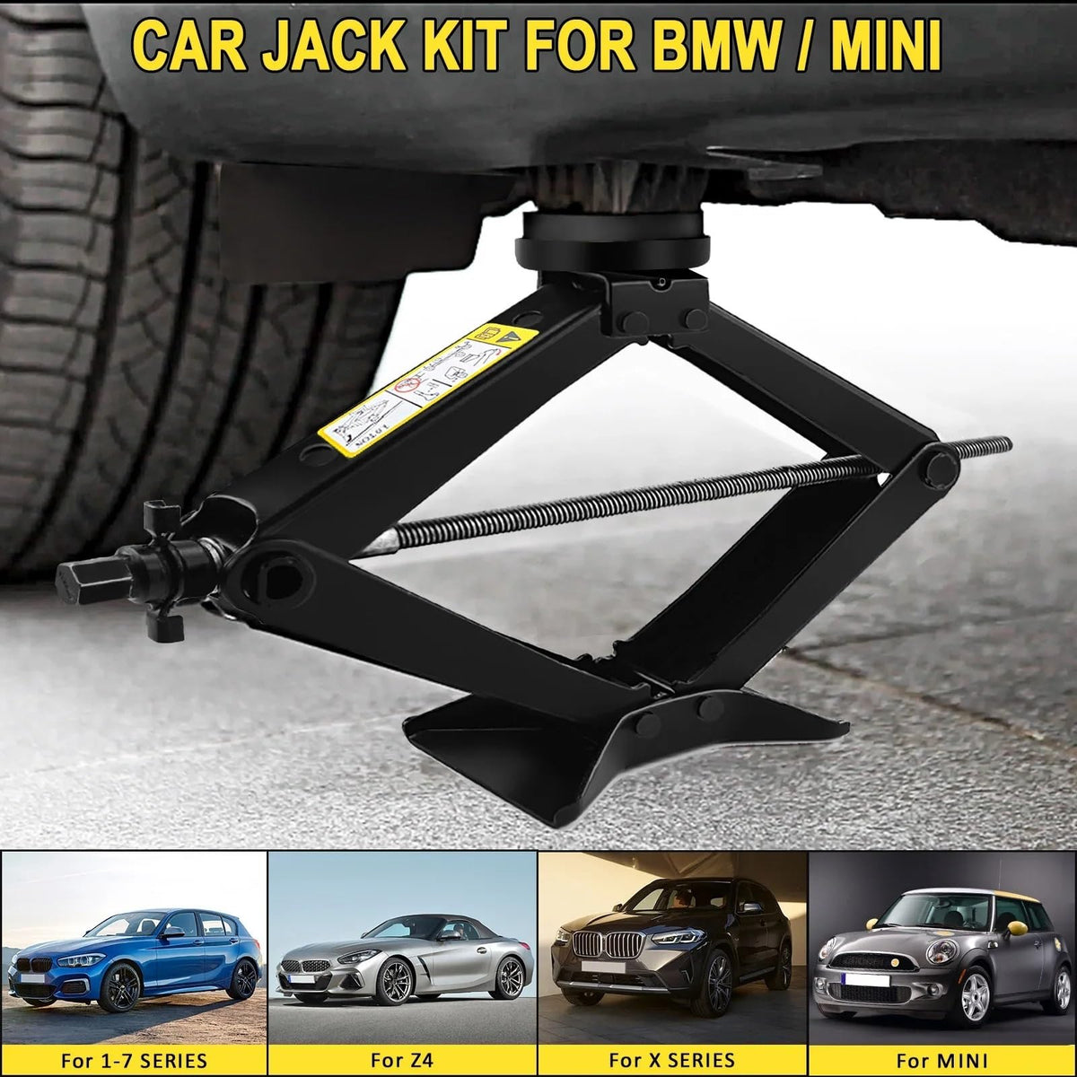 Portable Hydraulic Jack, 3-Ton Scissor Jack Repair Kit with Rubber Jack Pad Car Spare Tire Changing Tools Kit with L-wrenche