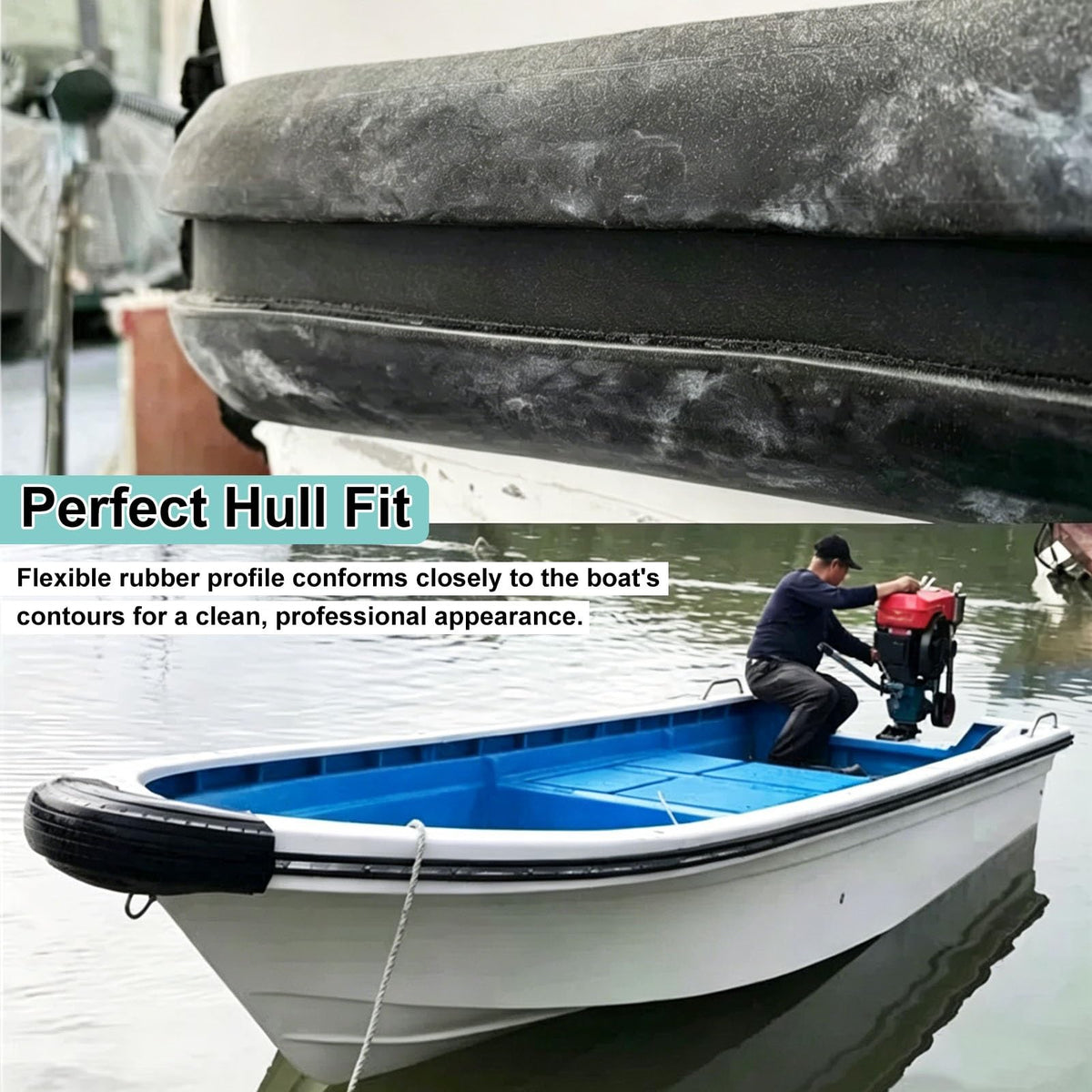 Heavy Duty Marine Rubber Rub Rail – 2.8" Wide Flexible Boat Fender Trim for Maximum Protection, Durable and Weather-Resistant Boat Accessories