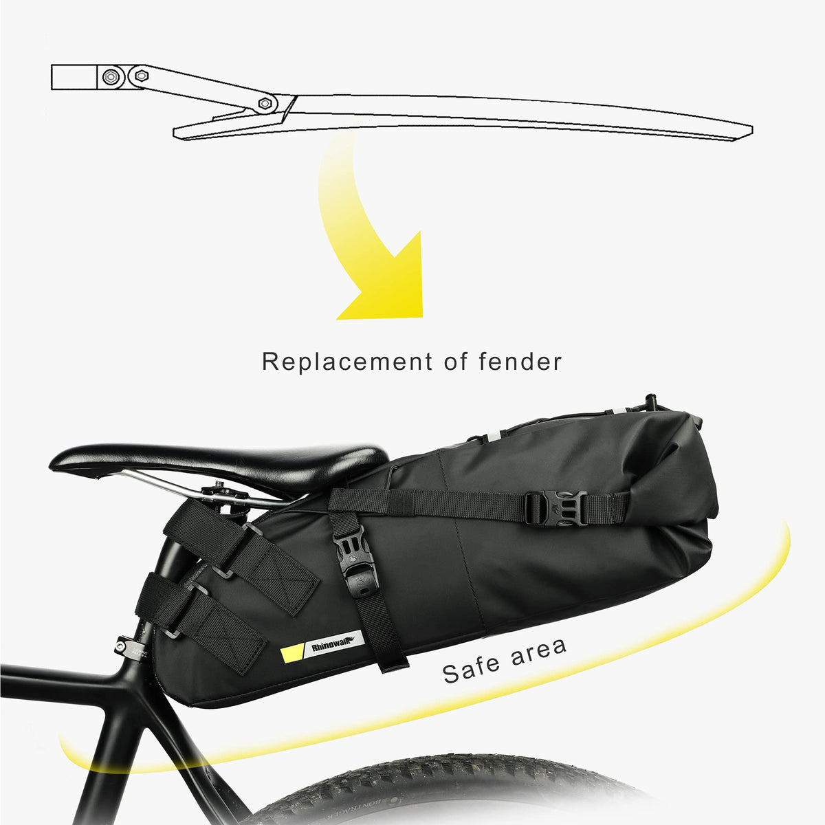 Rhinowalk Bike Saddle Bag 10/13L Waterproof Bicycle Under Seat Bag Cycling Storage Bag for Mountain Road Bike