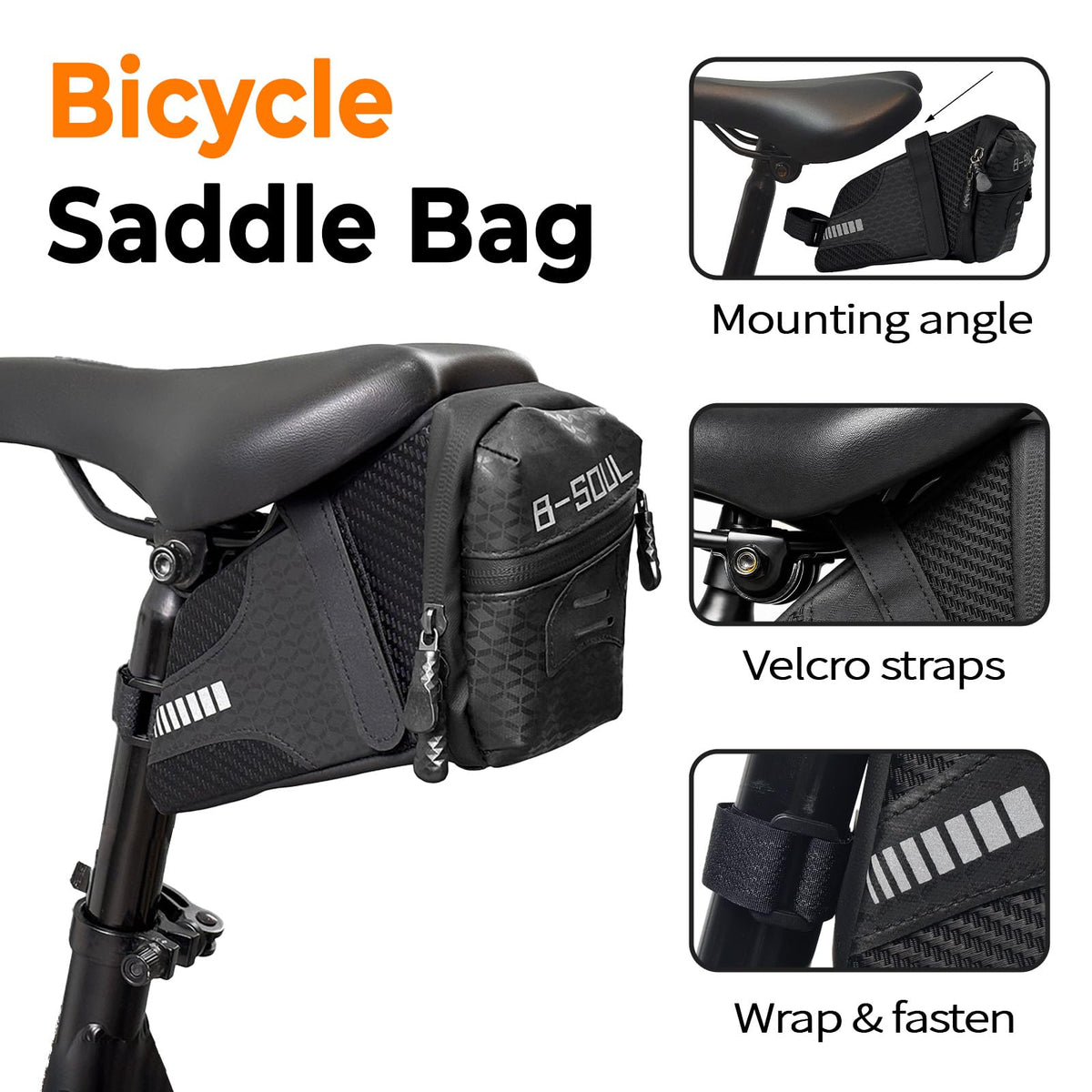 kragtrib Bike Saddle Bag Bicycle Bike Seat Bag 1.5L Waterproof
